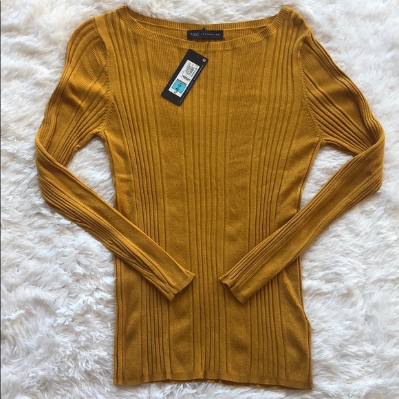 M&S Collection NWT gold Variegated ribbed sweater - Picture 3 of 7